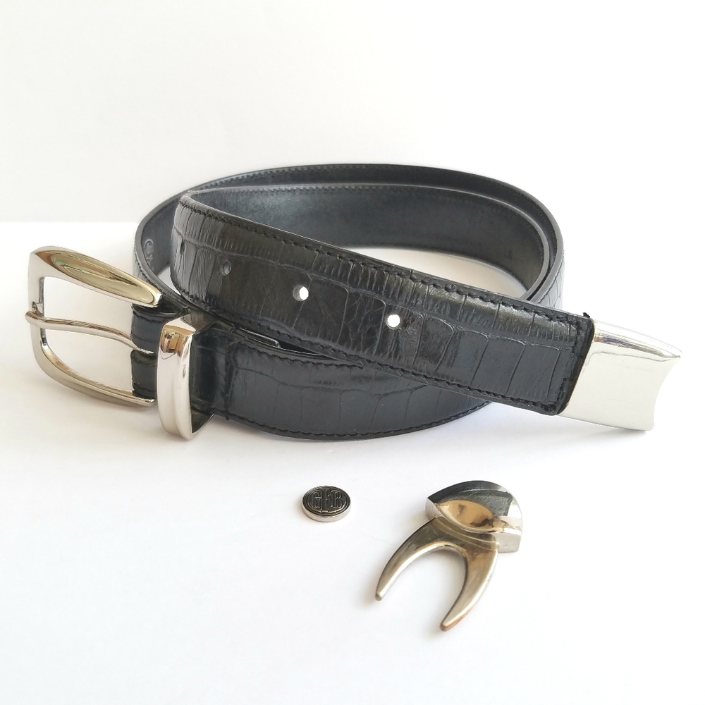 Green Friendly Golf Belt Black Leather Sz 40 Waist